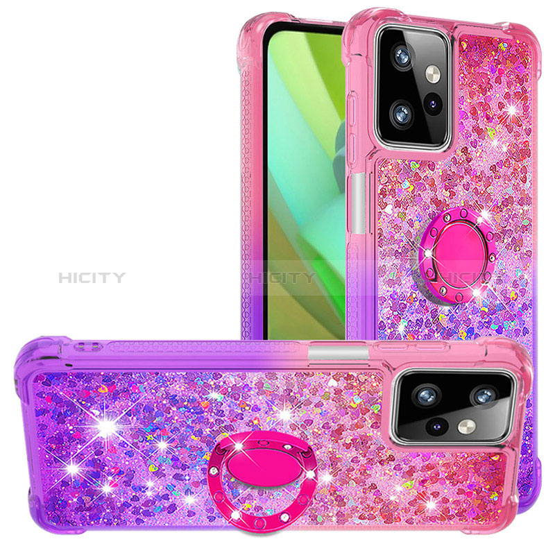 Funda Silicona Carcasa Goma Bling-Bling con Anillo de dedo Soporte YB2 para Motorola Moto G Power 5G (2023)