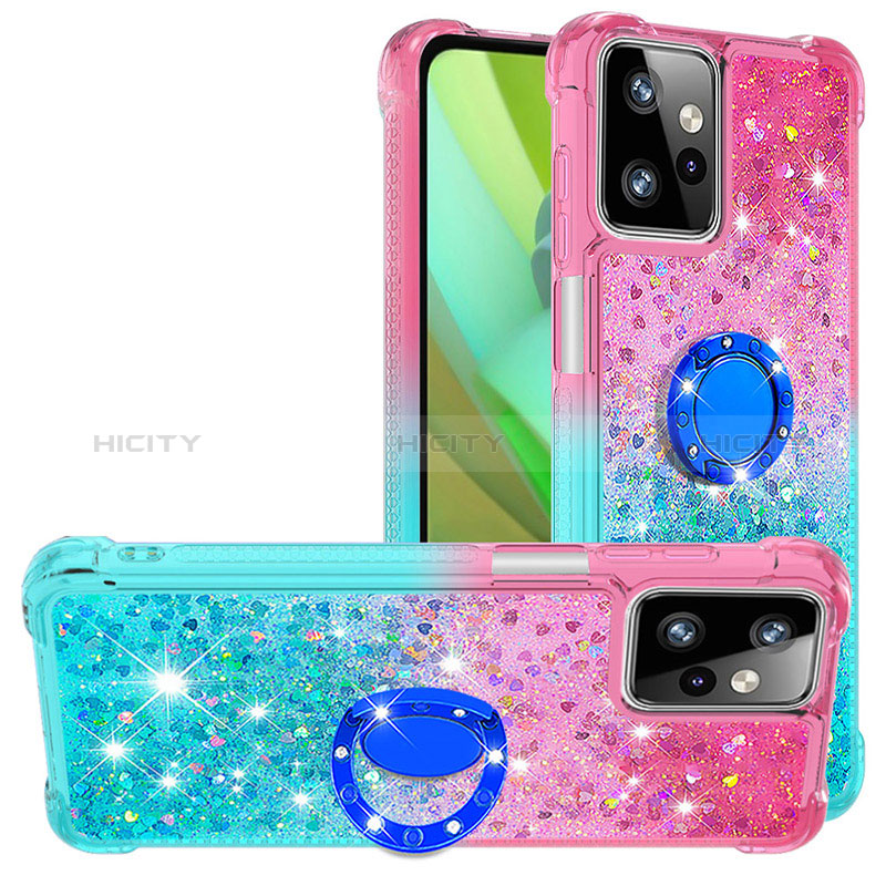 Funda Silicona Carcasa Goma Bling-Bling con Anillo de dedo Soporte YB2 para Motorola Moto G Power 5G (2023)