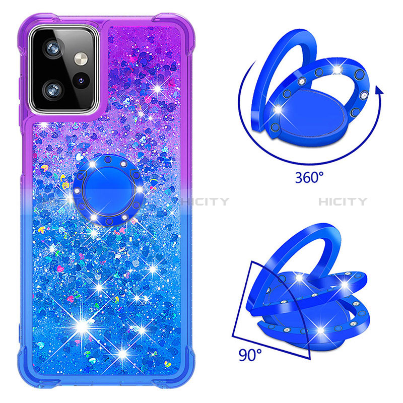 Funda Silicona Carcasa Goma Bling-Bling con Anillo de dedo Soporte YB2 para Motorola Moto G Power 5G (2023)