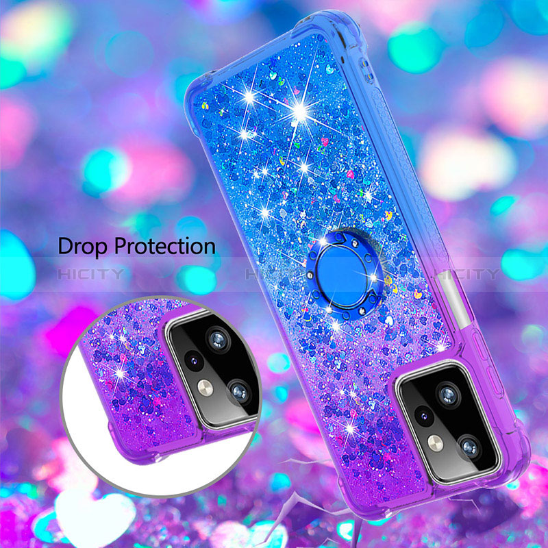 Funda Silicona Carcasa Goma Bling-Bling con Anillo de dedo Soporte YB2 para Motorola Moto G Power 5G (2023)