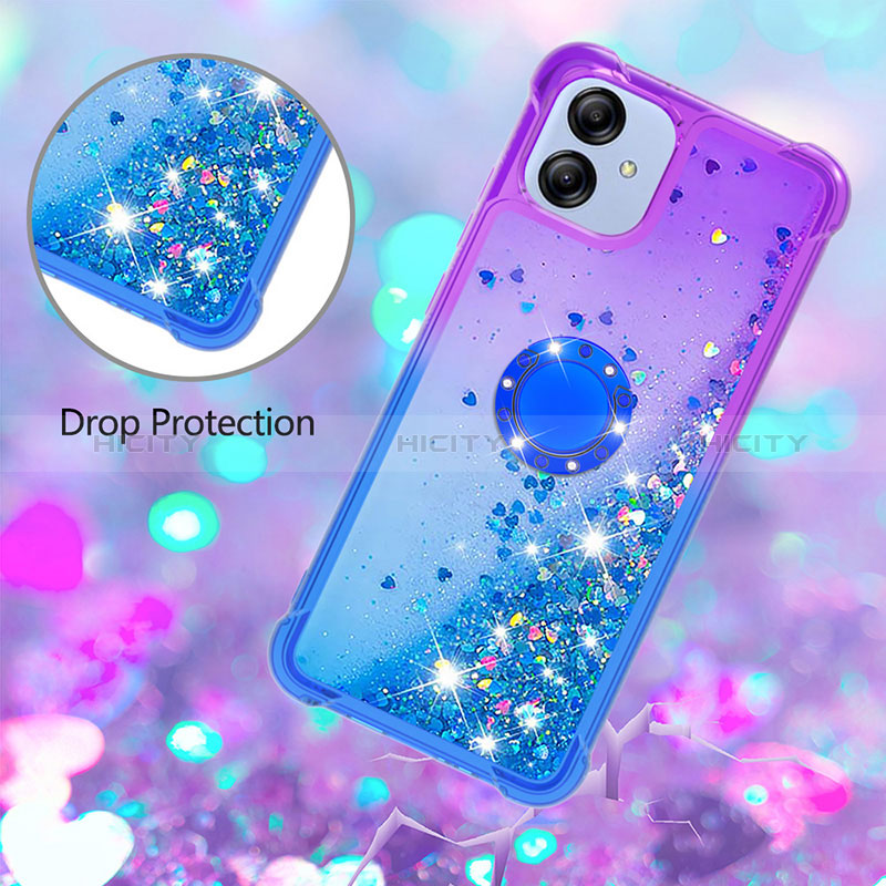 Funda Silicona Carcasa Goma Bling-Bling con Anillo de dedo Soporte YB2 para Samsung Galaxy A04 4G