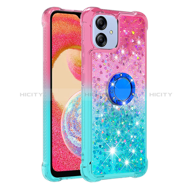 Funda Silicona Carcasa Goma Bling-Bling con Anillo de dedo Soporte YB2 para Samsung Galaxy A04 4G Rosa