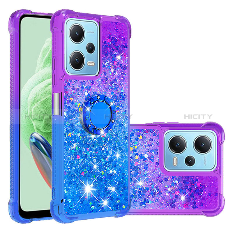 Funda Silicona Carcasa Goma Bling-Bling con Anillo de dedo Soporte YB2 para Xiaomi Poco X5 5G