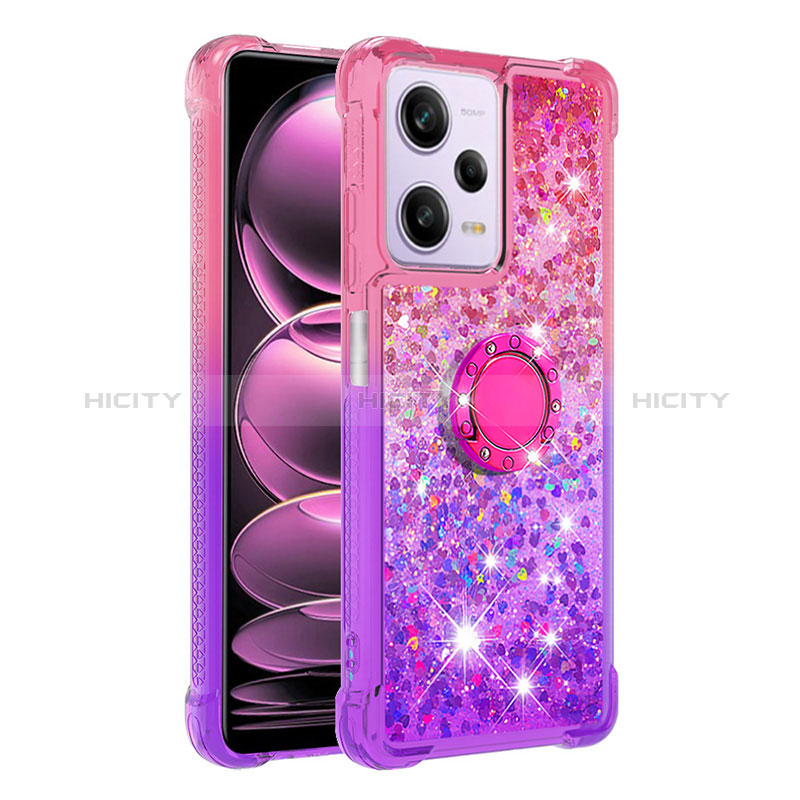 Funda Silicona Carcasa Goma Bling-Bling con Anillo de dedo Soporte YB2 para Xiaomi Redmi Note 12 Pro 5G