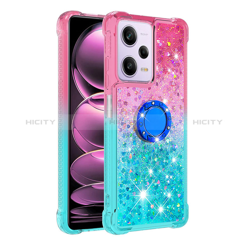 Funda Silicona Carcasa Goma Bling-Bling con Anillo de dedo Soporte YB2 para Xiaomi Redmi Note 12 Pro 5G