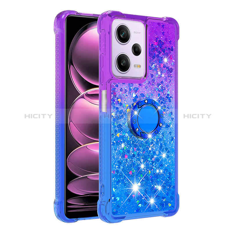 Funda Silicona Carcasa Goma Bling-Bling con Anillo de dedo Soporte YB2 para Xiaomi Redmi Note 12 Pro 5G