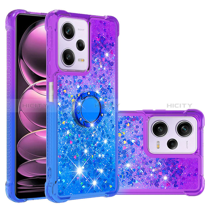 Funda Silicona Carcasa Goma Bling-Bling con Anillo de dedo Soporte YB2 para Xiaomi Redmi Note 12 Pro 5G