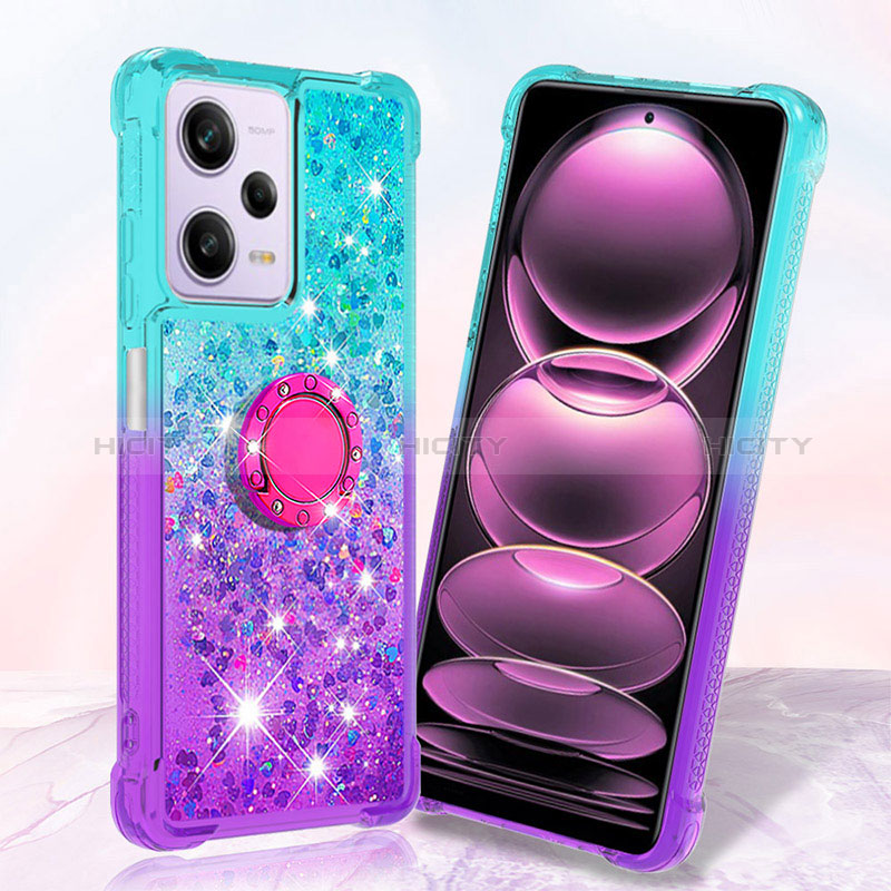 Funda Silicona Carcasa Goma Bling-Bling con Anillo de dedo Soporte YB2 para Xiaomi Redmi Note 12 Pro 5G