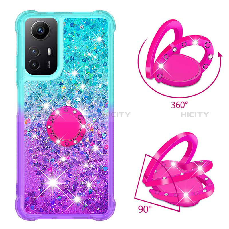 Funda Silicona Carcasa Goma Bling-Bling con Anillo de dedo Soporte YB2 para Xiaomi Redmi Note 12S