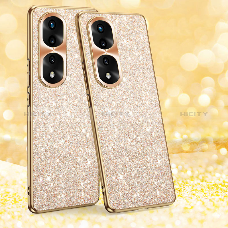 Funda Silicona Carcasa Goma Bling-Bling GS1 para Huawei Honor 70 Pro+ Plus 5G Oro