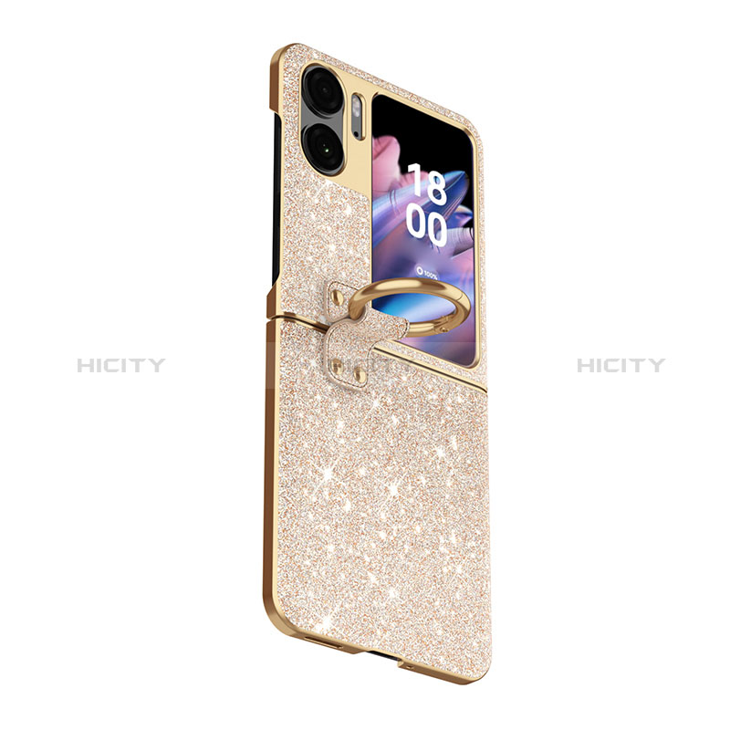 Funda Silicona Carcasa Goma Bling-Bling GS2 para Oppo Find N2 Flip 5G Oro