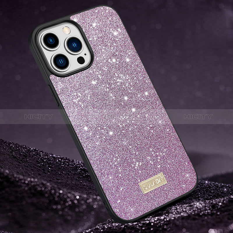 Funda Silicona Carcasa Goma Bling-Bling LD1 para Apple iPhone 13 Pro Morado