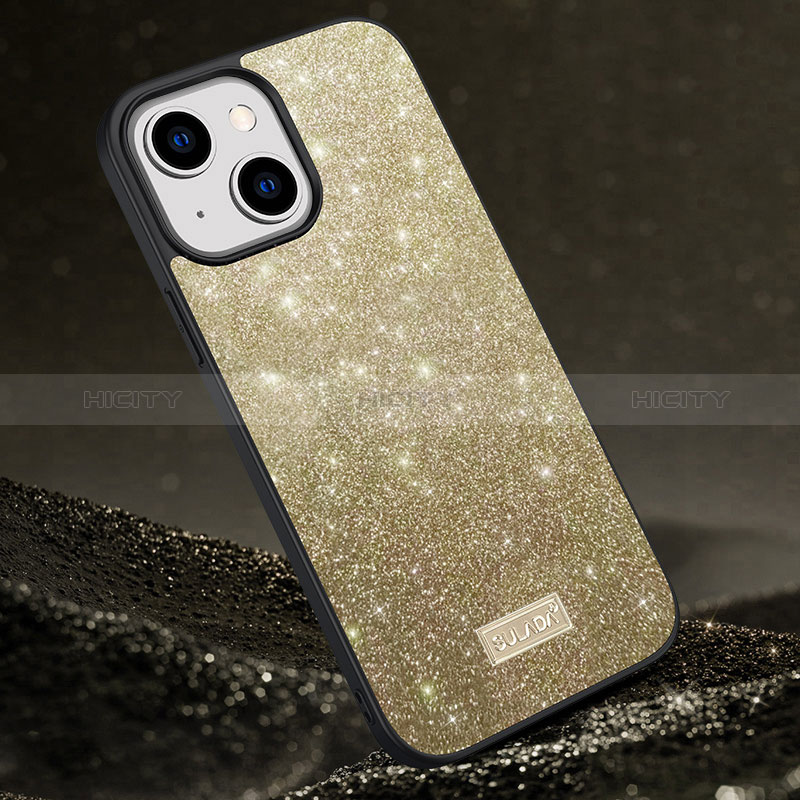 Funda Silicona Carcasa Goma Bling-Bling LD1 para Apple iPhone 15 Plus Oro