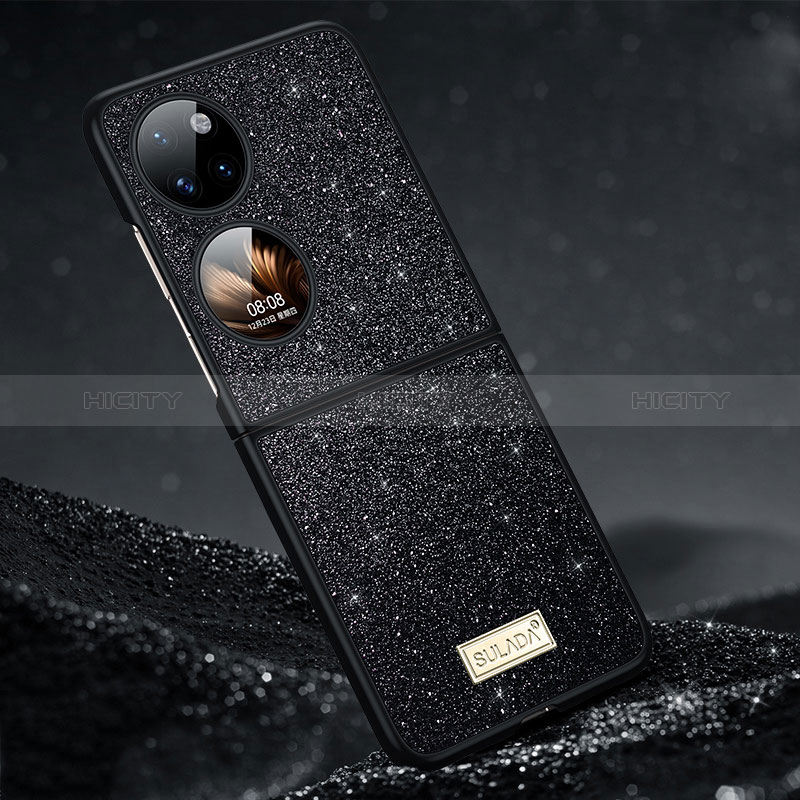 Funda Silicona Carcasa Goma Bling-Bling LD1 para Huawei P60 Pocket Negro