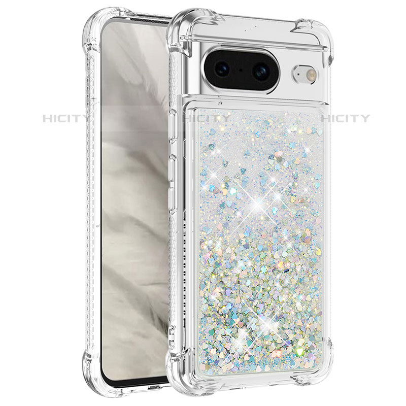 Funda Silicona Carcasa Goma Bling-Bling S01 para Google Pixel 8 5G Blanco