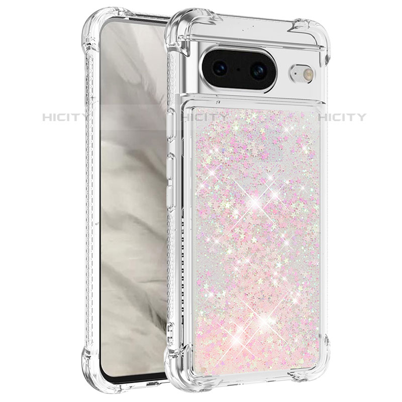 Funda Silicona Carcasa Goma Bling-Bling S01 para Google Pixel 8 5G Rosa