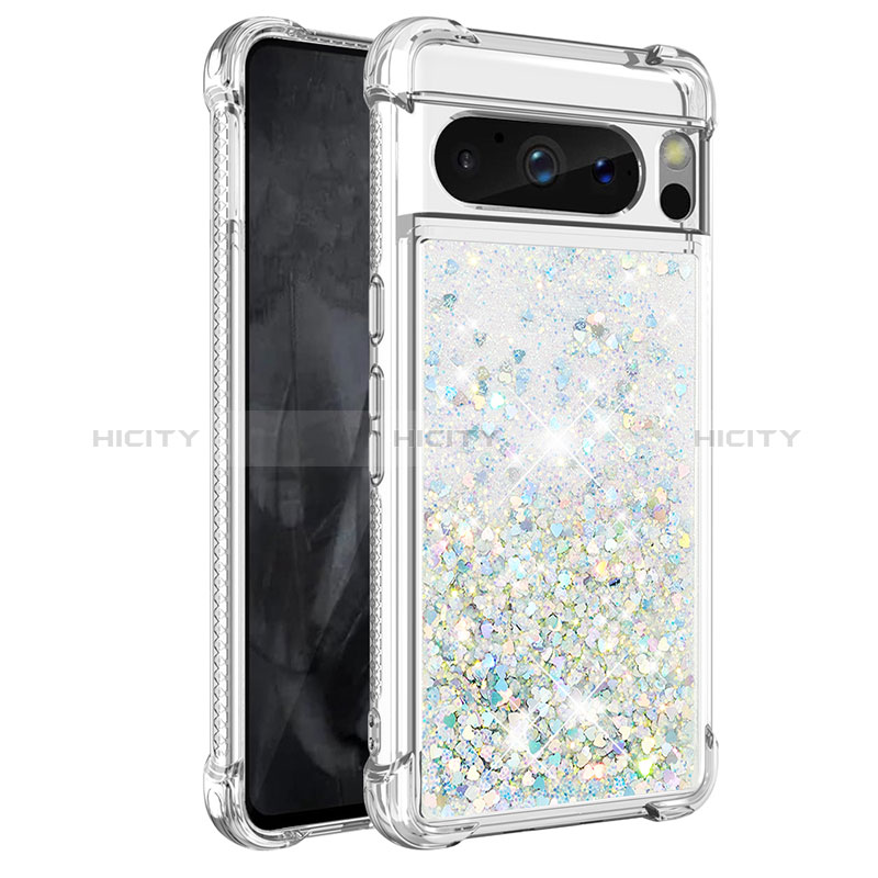 Funda Silicona Carcasa Goma Bling-Bling S01 para Google Pixel 8 Pro 5G Blanco