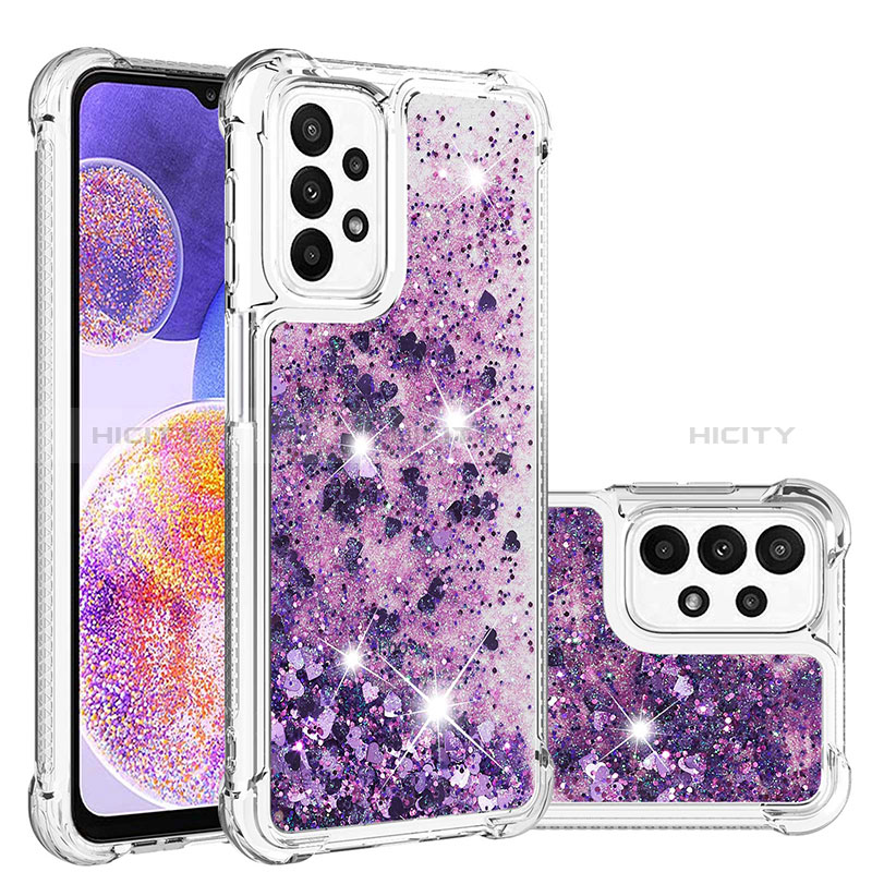 Funda Silicona Carcasa Goma Bling-Bling S01 para Samsung Galaxy A23 5G Morado