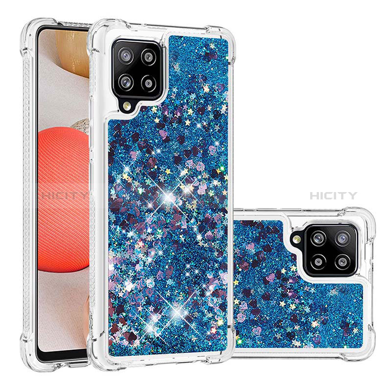 Funda Silicona Carcasa Goma Bling-Bling S01 para Samsung Galaxy A42 5G Azul