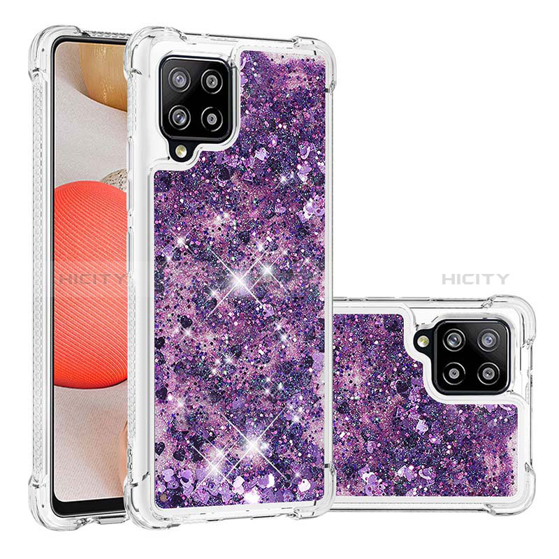 Funda Silicona Carcasa Goma Bling-Bling S01 para Samsung Galaxy A42 5G Morado