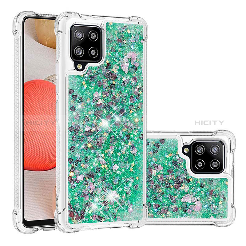 Funda Silicona Carcasa Goma Bling-Bling S01 para Samsung Galaxy A42 5G Verde