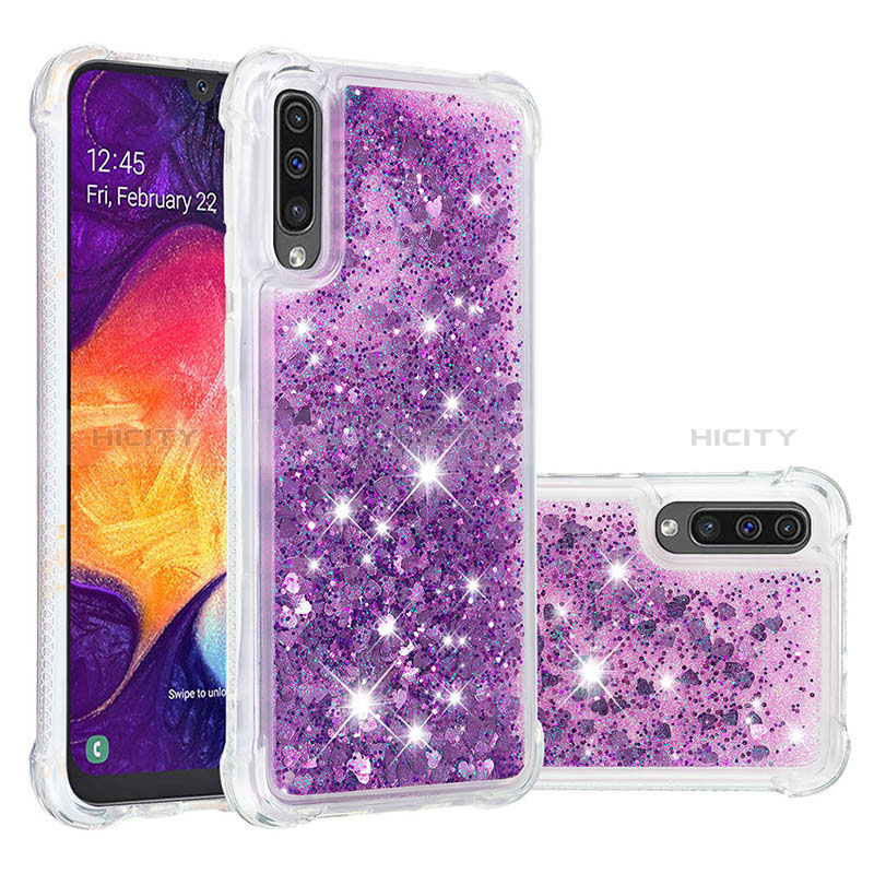 Funda Silicona Carcasa Goma Bling-Bling S01 para Samsung Galaxy A50S Morado