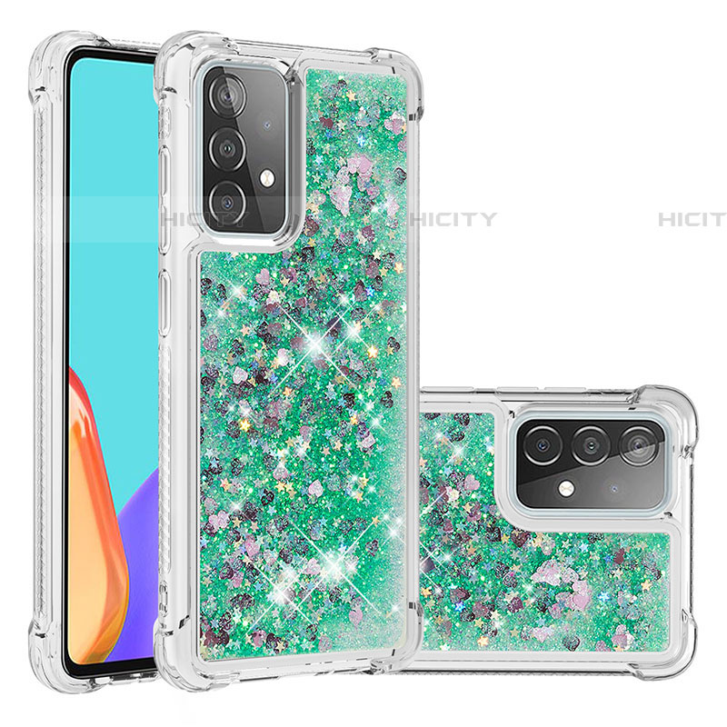 Funda Silicona Carcasa Goma Bling-Bling S01 para Samsung Galaxy A52 5G Verde