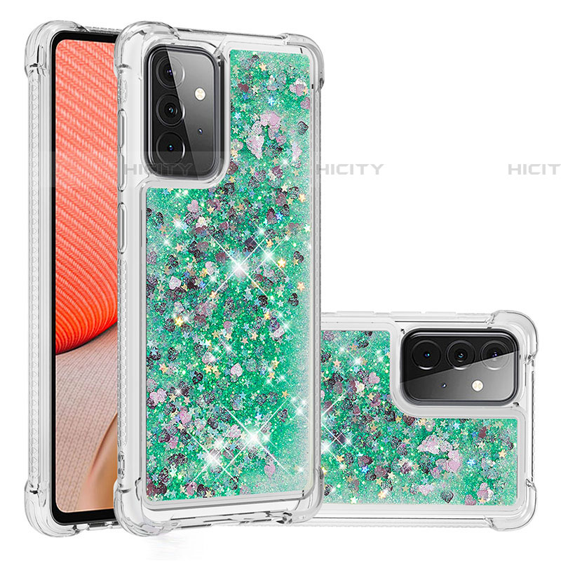 Funda Silicona Carcasa Goma Bling-Bling S01 para Samsung Galaxy A72 4G Verde