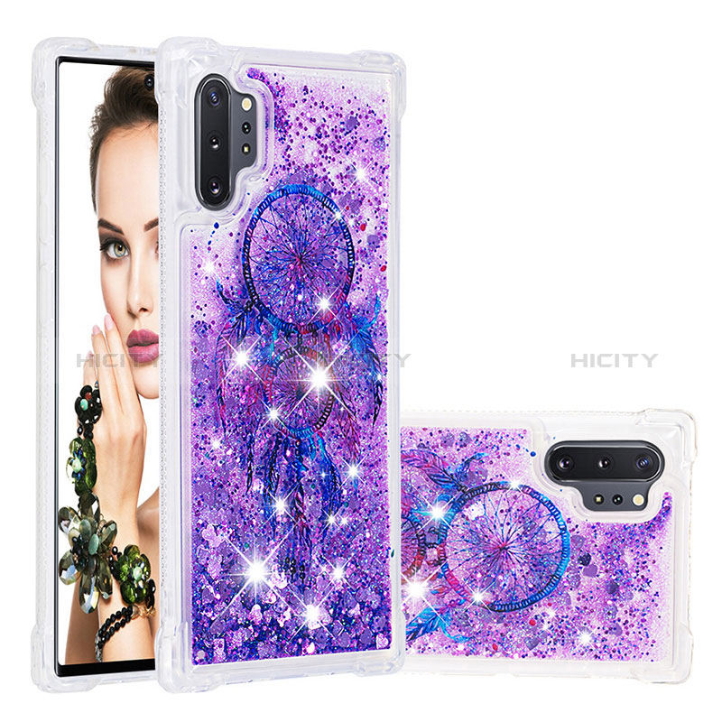 Funda Silicona Carcasa Goma Bling-Bling S01 para Samsung Galaxy Note 10 Plus 5G Morado