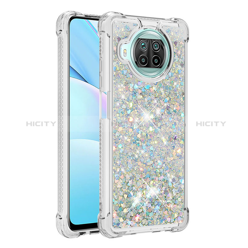 Funda Silicona Carcasa Goma Bling-Bling S01 para Xiaomi Mi 10i 5G Plata