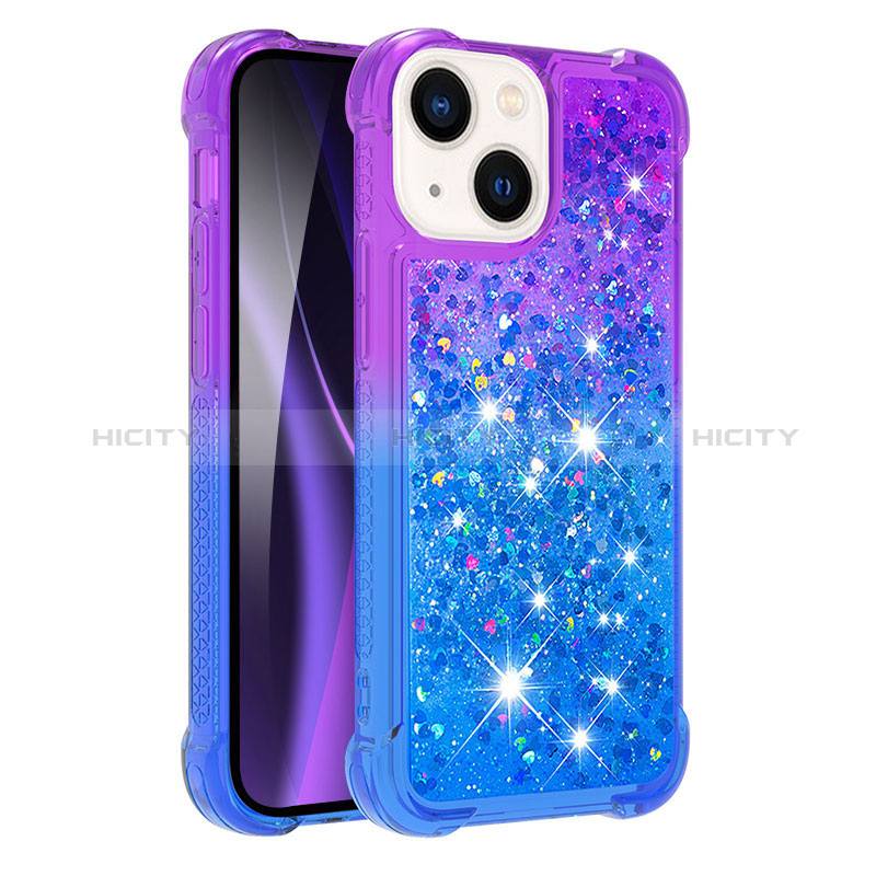 Funda Silicona Carcasa Goma Bling-Bling S02 para Apple iPhone 15 Morado