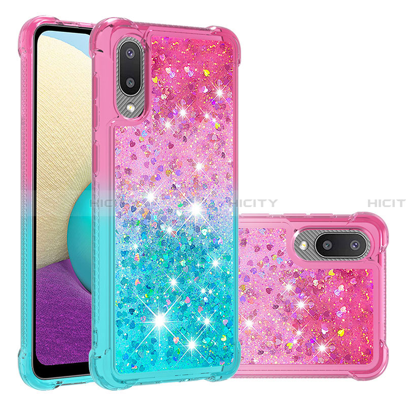 Funda Silicona Carcasa Goma Bling-Bling S02 para Samsung Galaxy A02 Rosa