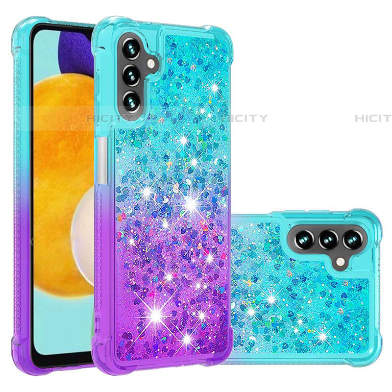 Funda Silicona Carcasa Goma Bling-Bling S02 para Samsung Galaxy A04s Azul Cielo