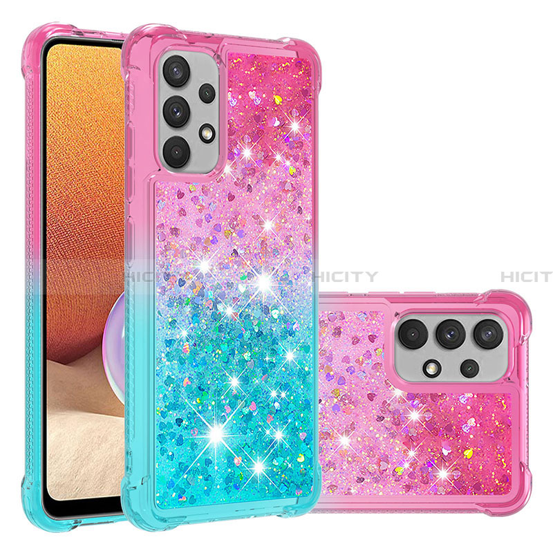 Funda Silicona Carcasa Goma Bling-Bling S02 para Samsung Galaxy A32 4G Rosa