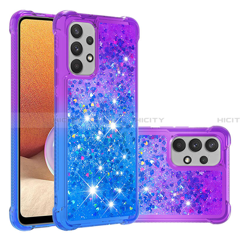 Funda Silicona Carcasa Goma Bling-Bling S02 para Samsung Galaxy A32 5G Morado