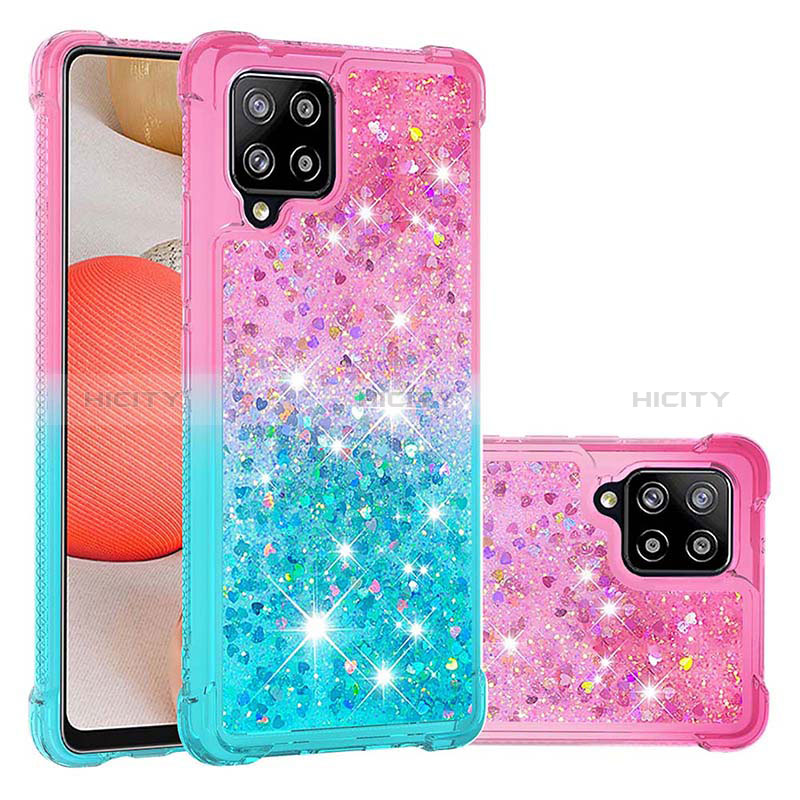 Funda Silicona Carcasa Goma Bling-Bling S02 para Samsung Galaxy A42 5G Rosa