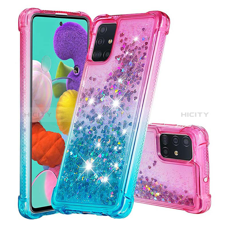 Funda Silicona Carcasa Goma Bling-Bling S02 para Samsung Galaxy A51 5G Rosa