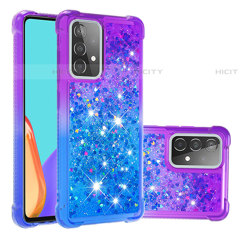 Funda Silicona Carcasa Goma Bling-Bling S02 para Samsung Galaxy A52 4G Morado