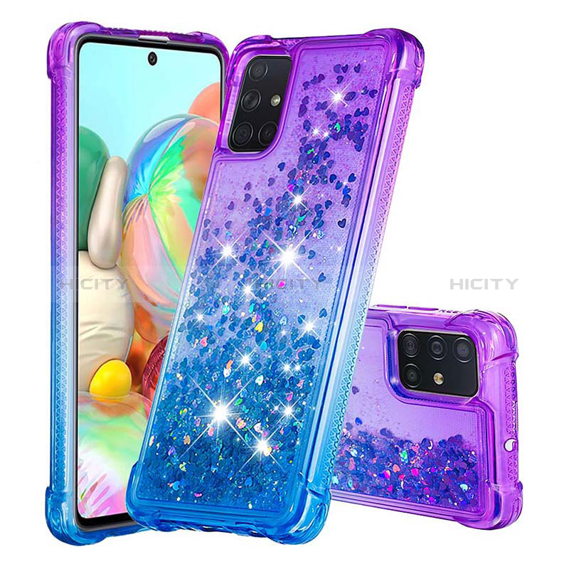 Funda Silicona Carcasa Goma Bling-Bling S02 para Samsung Galaxy A71 4G A715 Morado