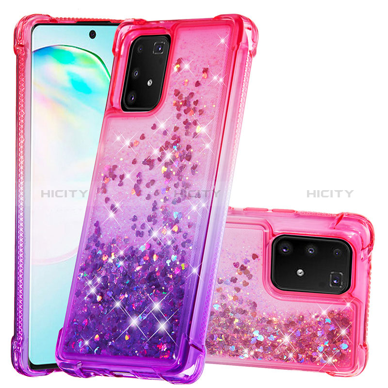 Funda Silicona Carcasa Goma Bling-Bling S02 para Samsung Galaxy S10 Lite Rosa Roja