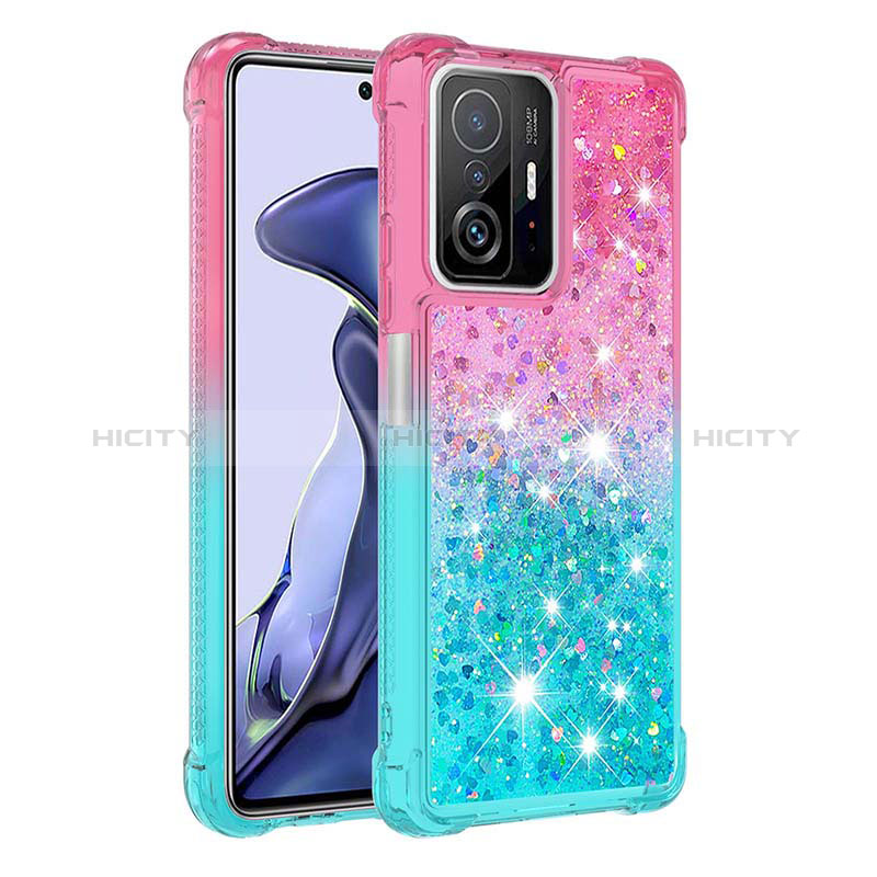 Funda Silicona Carcasa Goma Bling-Bling S02 para Xiaomi Mi 11T 5G Rosa