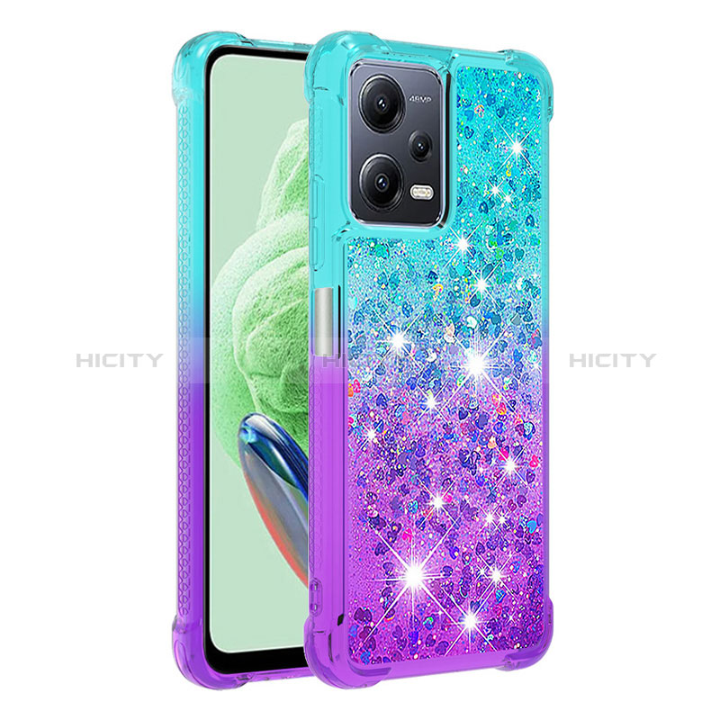 Funda Silicona Carcasa Goma Bling-Bling S02 para Xiaomi Poco X5 5G Azul Cielo