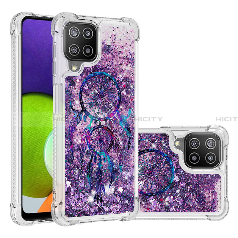 Funda Silicona Carcasa Goma Bling-Bling S03 para Samsung Galaxy A22 4G Morado