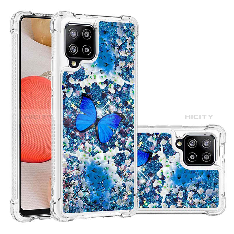 Funda Silicona Carcasa Goma Bling-Bling S03 para Samsung Galaxy A42 5G Azul