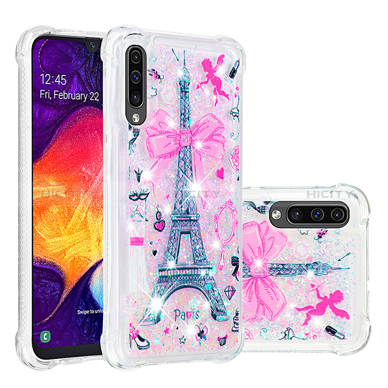 Funda Silicona Carcasa Goma Bling-Bling S03 para Samsung Galaxy A50 Rosa