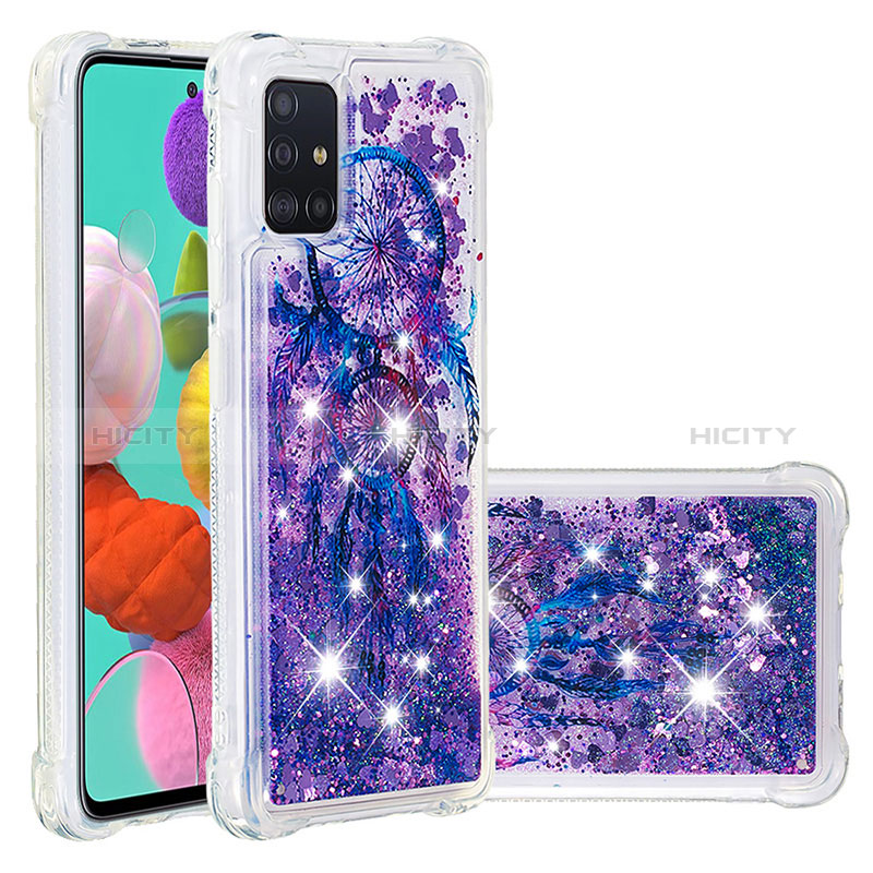 Funda Silicona Carcasa Goma Bling-Bling S03 para Samsung Galaxy A51 4G Morado