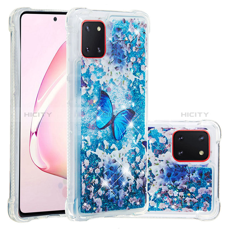 Funda Silicona Carcasa Goma Bling-Bling S03 para Samsung Galaxy M60s Azul