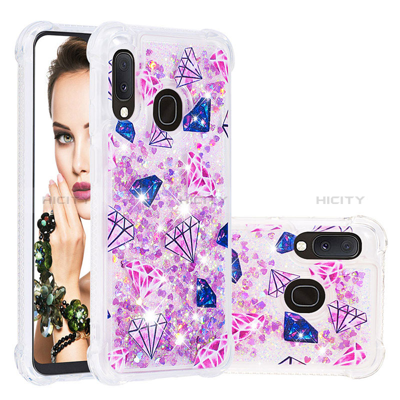 Funda Silicona Carcasa Goma Bling-Bling S04 para Samsung Galaxy A20e Rosa