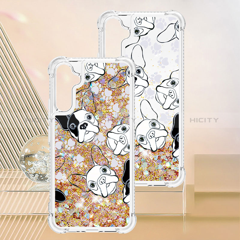 Funda Silicona Carcasa Goma Bling-Bling YB1 para Samsung Galaxy A34 5G Oro