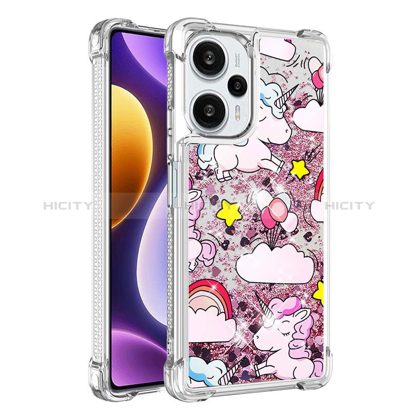 Funda Silicona Carcasa Goma Bling-Bling YB1 para Xiaomi Poco F5 5G Purpura Claro